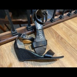 Sam&Libby strappy textured wedge sandals, size 8.5 women’s. Dressy or casual